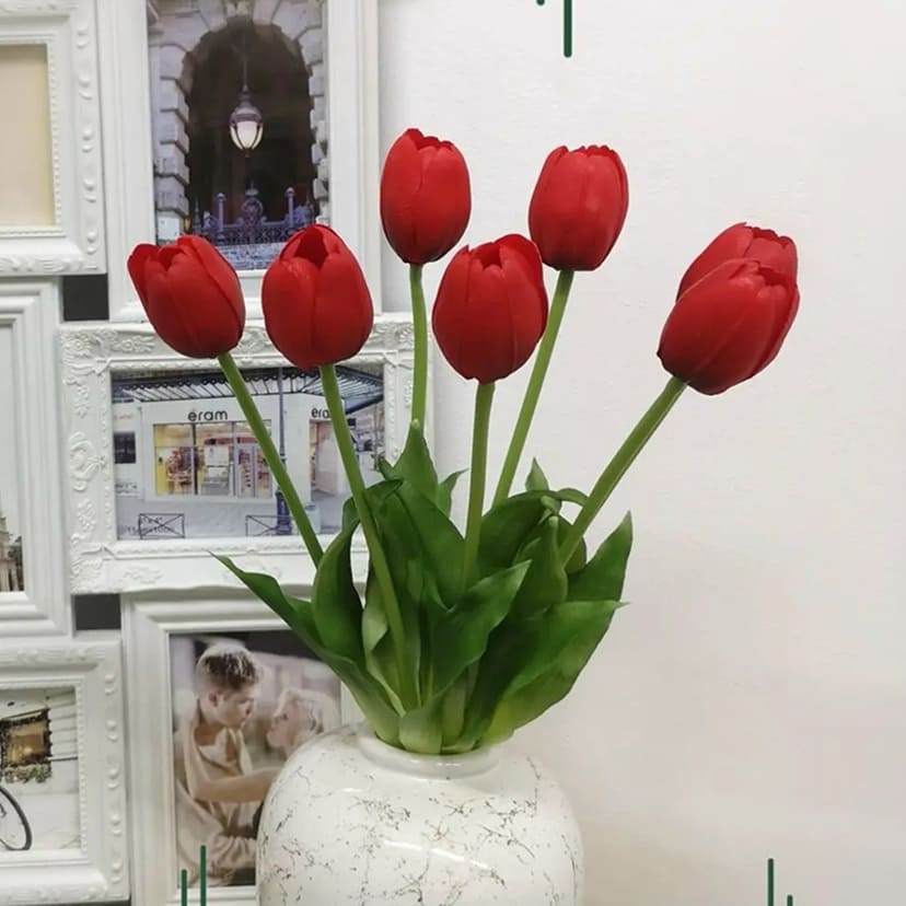 Искусственные цветы в Сочи | Цветы искусственные «Тюльпаны», красные, букет