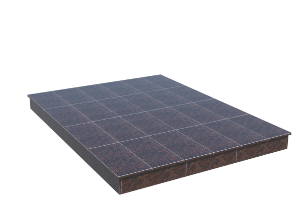 Площадки на могилу в&nbsp;Сочи | Площадка с вертикальной (15 см) облицовкой Дымовским гранитом