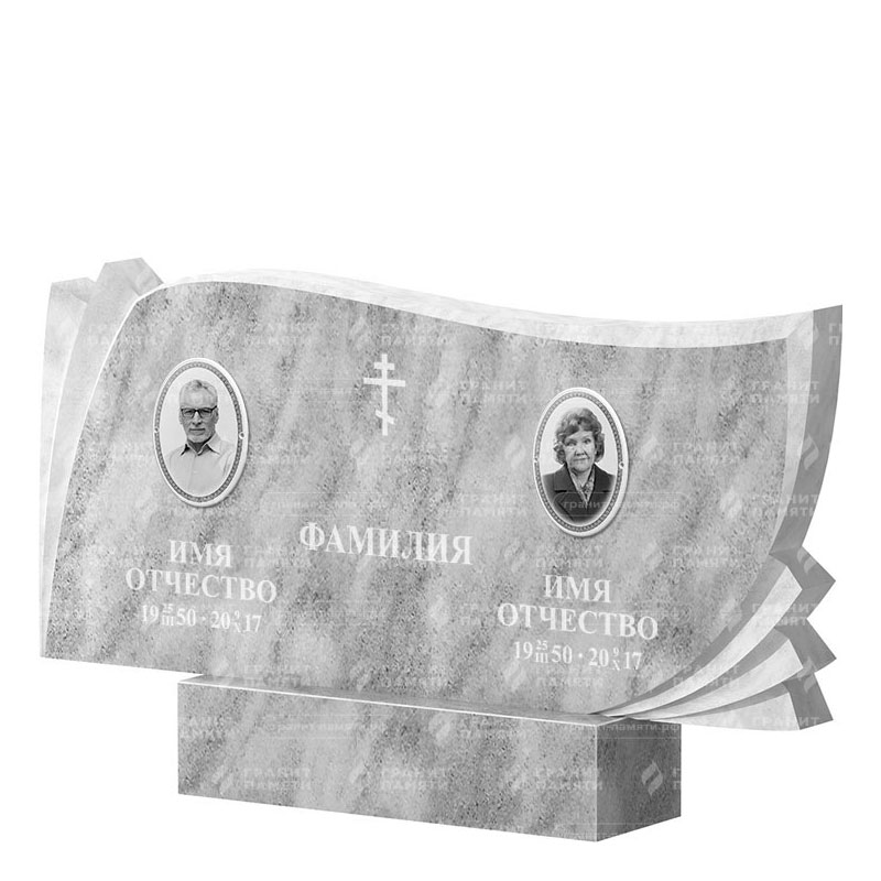 Памятники из мрамора в&nbsp;Сочи | Двойной мраморный памятник ФМ-265