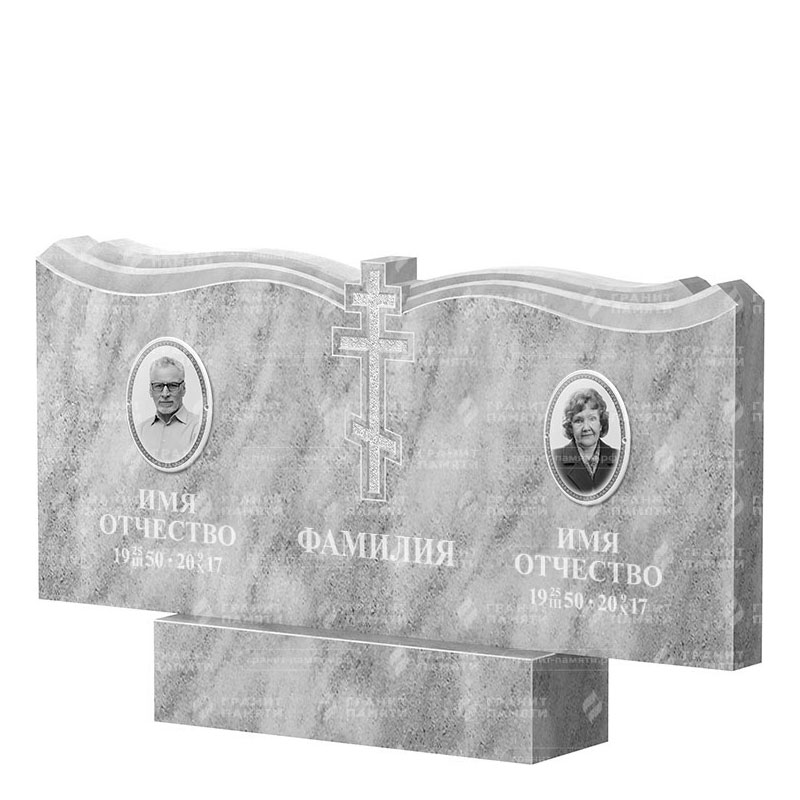Памятники из мрамора в&nbsp;Сочи | Двойной мраморный памятник ФМ-262