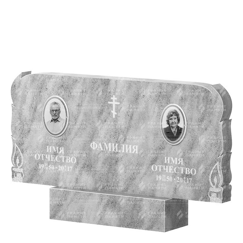 Памятники из мрамора в&nbsp;Сочи | Двойной мраморный памятник ФМ-133