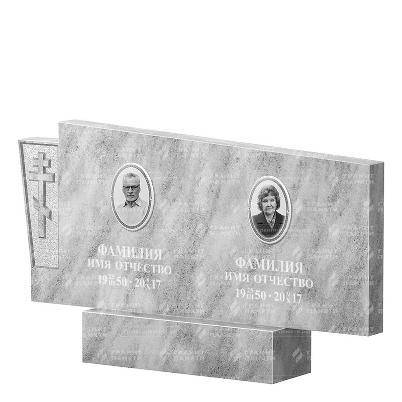 Памятники из мрамора в&nbsp;Сочи | Двойной мраморный памятник ФМ-137