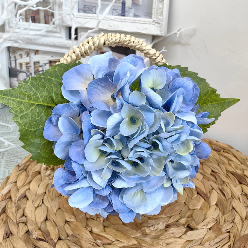 Искусственные цветы в Сочи | Цветок искусственный «Гортензия», голубая, одиночный