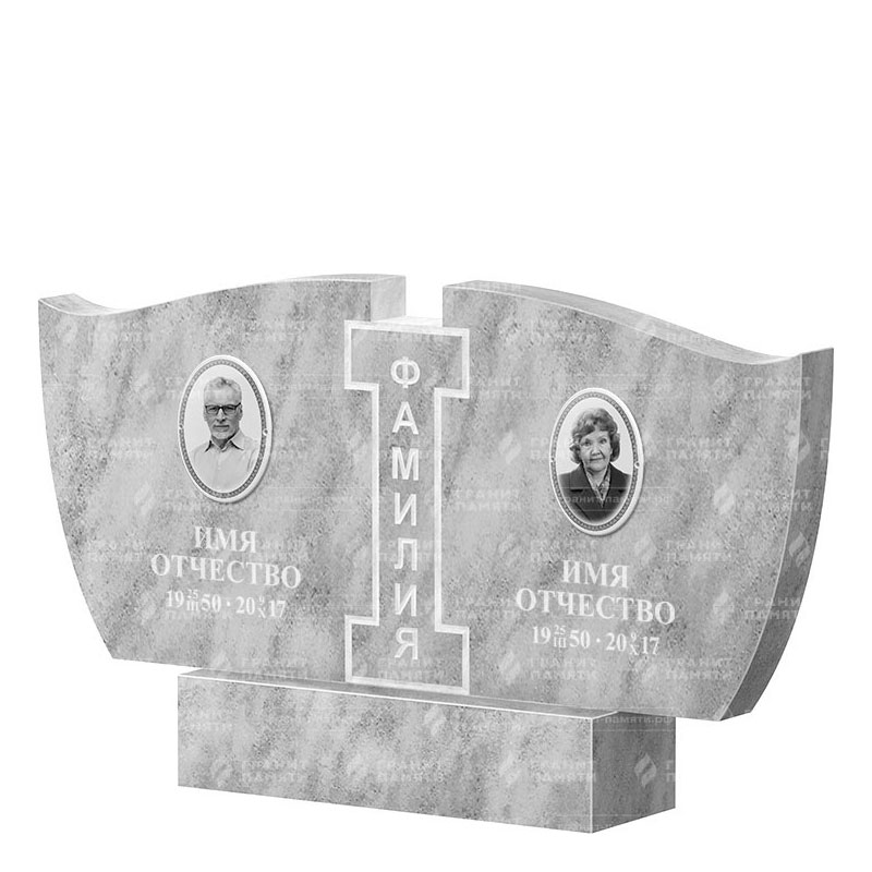Памятники из мрамора в&nbsp;Сочи | Двойной мраморный памятник ФМ-138