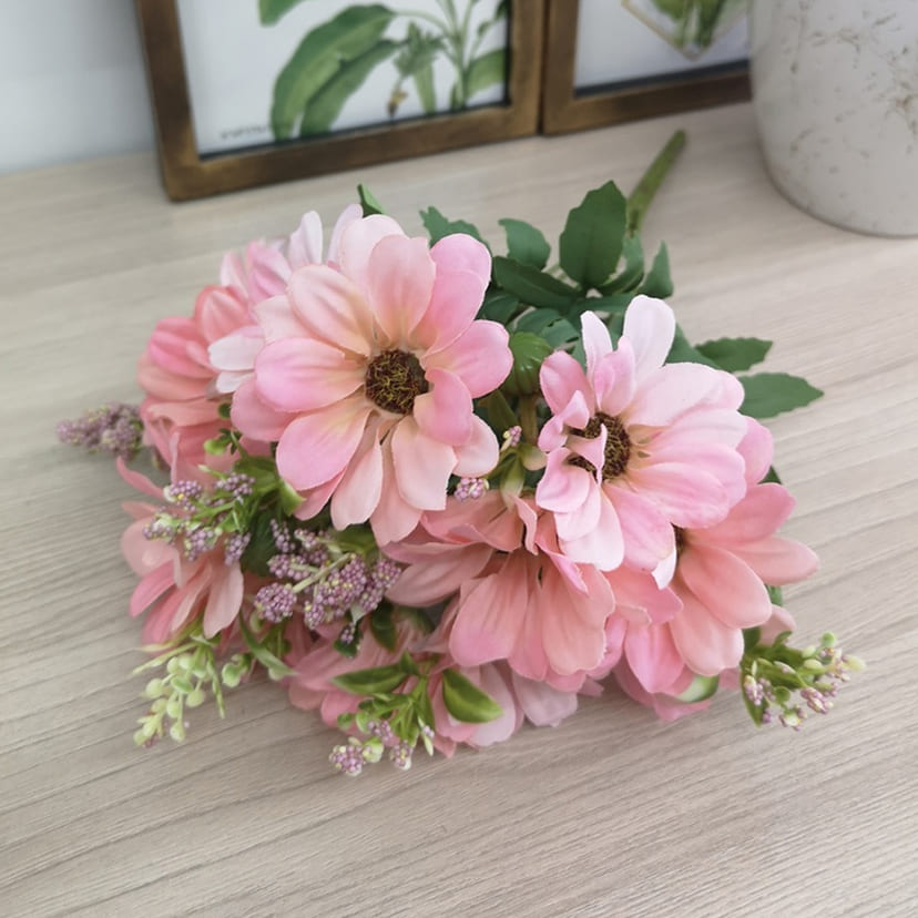 Искусственные цветы в Сочи | Цветы искусственные «Ромашки с бутонами», розовые, букет