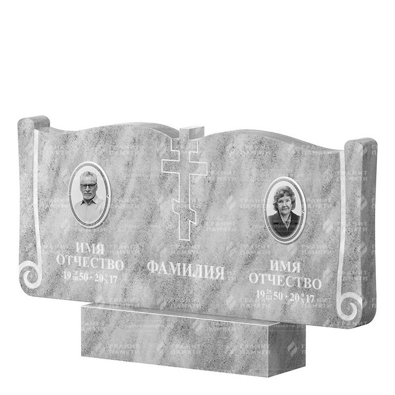 Памятники из мрамора в&nbsp;Сочи | Двойной мраморный памятник ФМ-263