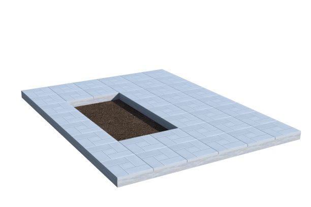 Площадки на могилу в&nbsp;Сочи | Площадка с тротуарной плиткой (под цветник)