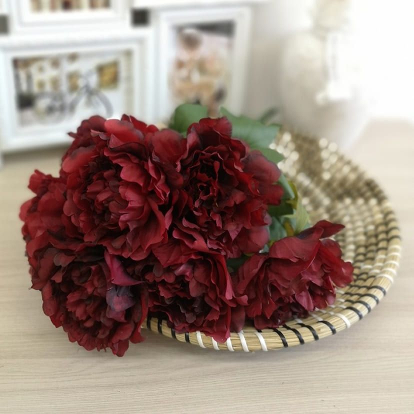 Искусственные цветы в Сочи | Цветы искусственные «Пионы», бордовые, букет