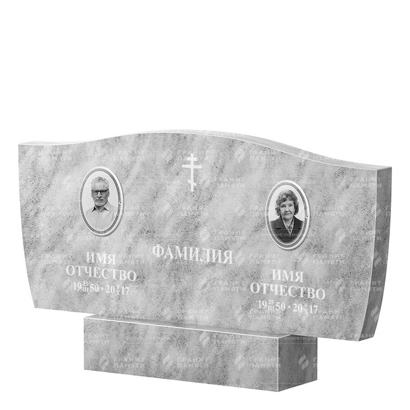 Памятники из мрамора в&nbsp;Сочи | Двойной мраморный памятник ФМ-258
