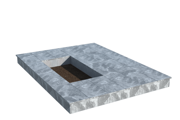 Площадки на могилу в&nbsp;Сочи | Площадка с вертикальной (15 см) мраморной облицовкой (под цветник)