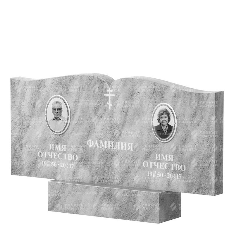 Памятники из мрамора в&nbsp;Сочи | Двойной мраморный памятник ФМ-259
