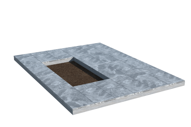 Площадки на могилу в&nbsp;Сочи | Площадка с мраморной облицовкой (под цветник)