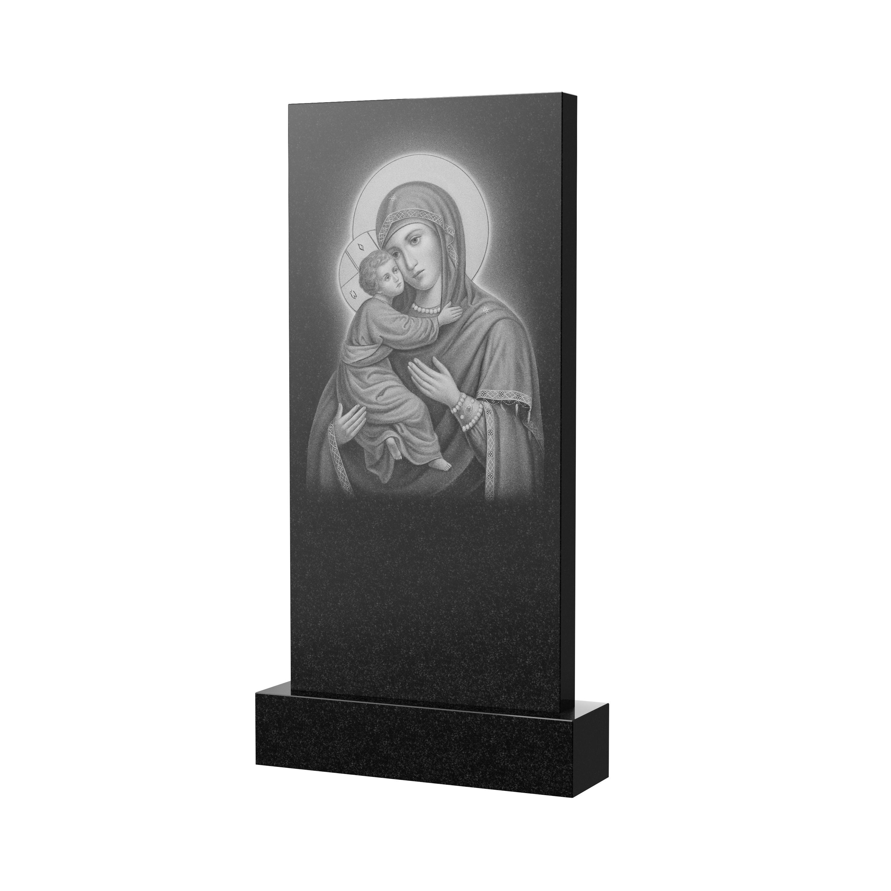 Оборотная сторона | Оформление оборотной стороны стелы с Божией Матерью с Младенцем, рисунок ОБ-002