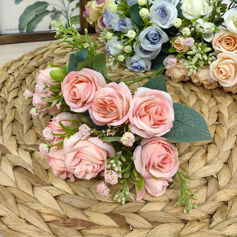 Искусственные цветы в Сочи | Цветы искусственные «Розы», нежно-розовые, букет