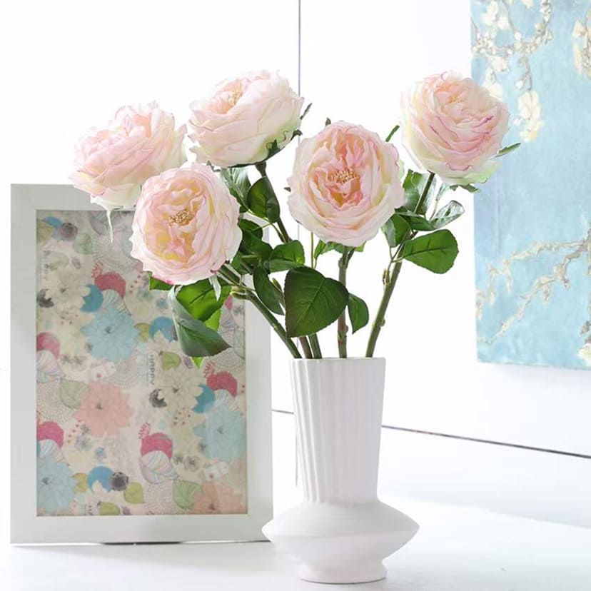 Искусственные цветы в Сочи | Цветок искусственный «Роза пионовидная», молочно-розовая, одиночный