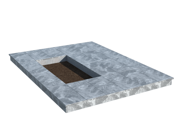 Площадки на могилу в&nbsp;Сочи | Площадка с вертикальной (10 см) мраморной облицовкой (под цветник)