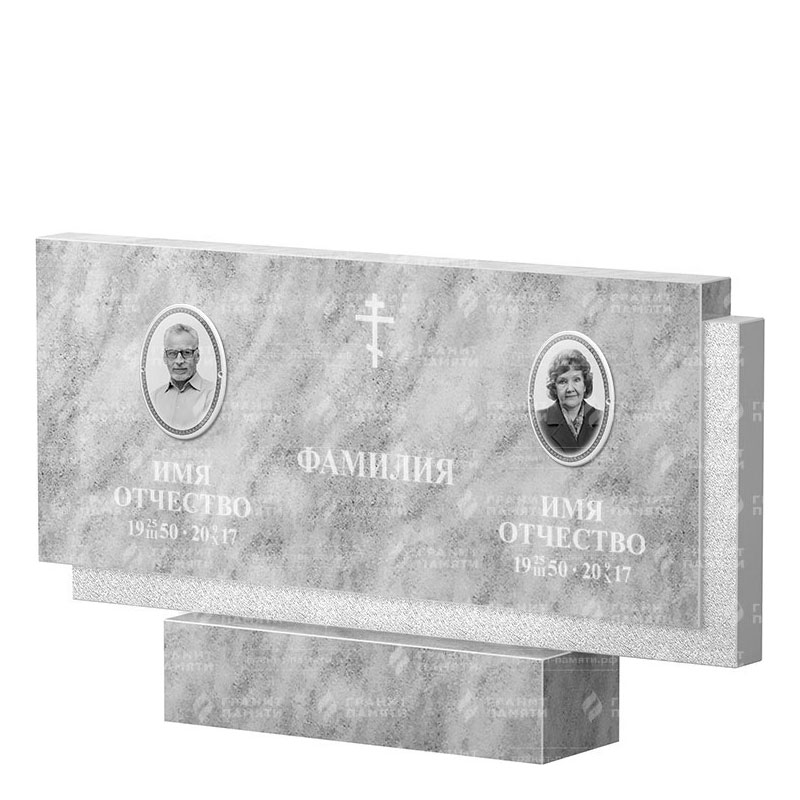 Памятники из мрамора в&nbsp;Сочи | Двойной мраморный памятник ФМ-132
